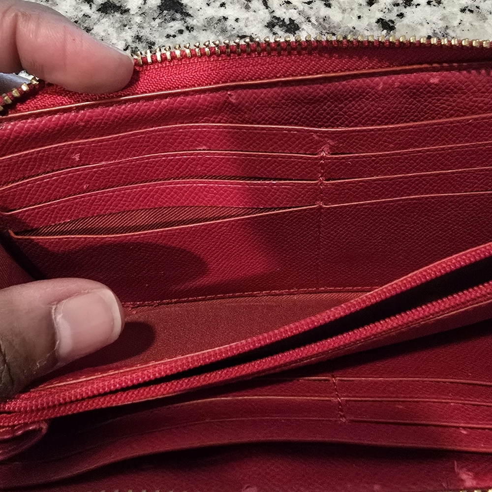 Coach Accordion Zip Wallet in Signature Canvas with Leather Stripe Band - Picture 12 of 12